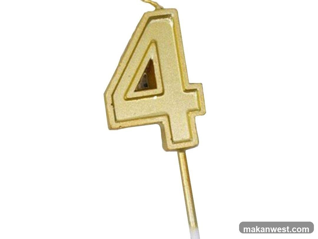 Number 4 Candle