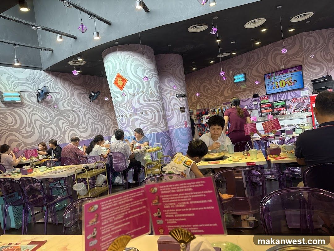Dining Interior with Purple Decor