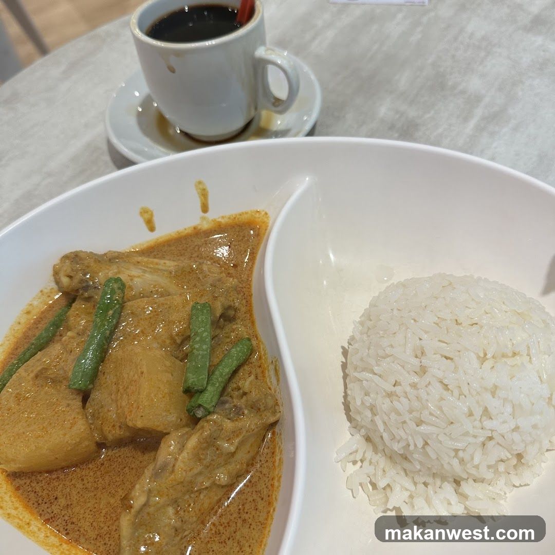 Curry Chicken with Rice and Coffee