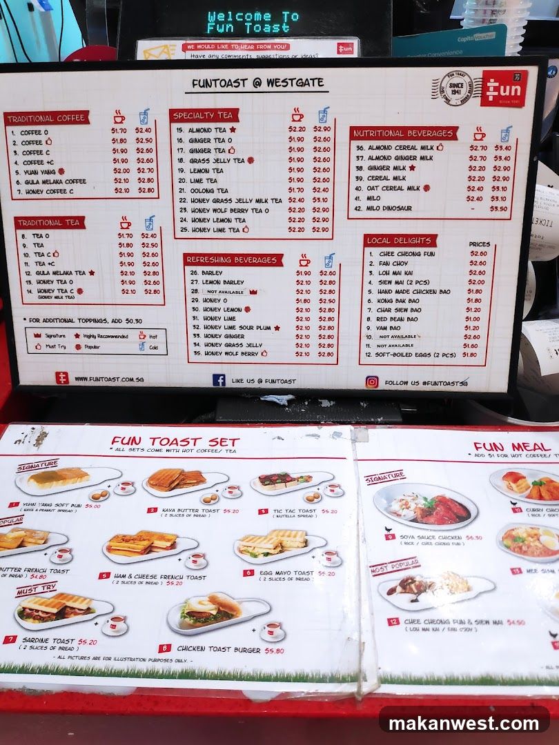 Fun Toast Menu Board