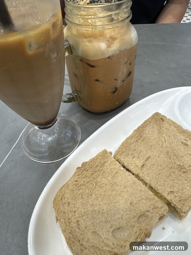 Iced Coffee and Sandwich