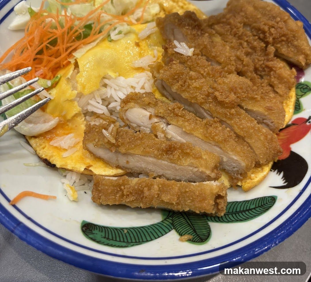 Katsu Fried Chicken with Omelette Rice Bowl