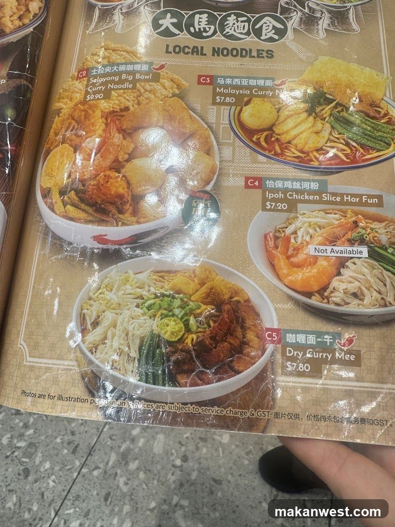 Local Noodles Menu