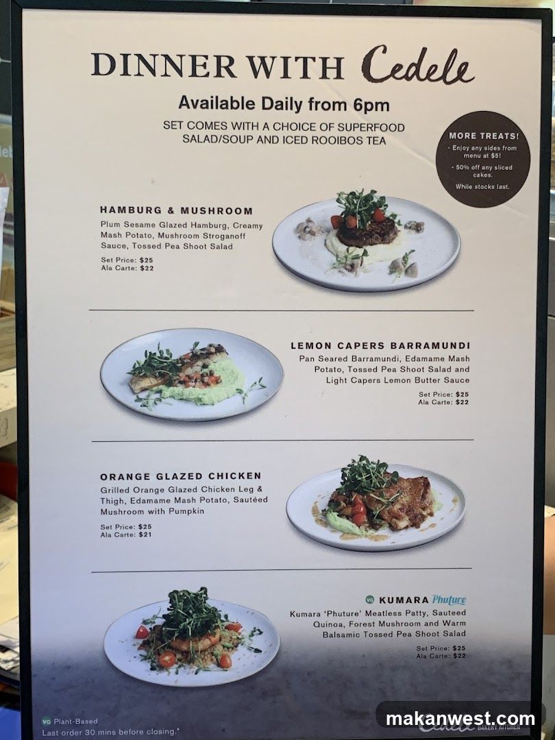 Dinner with Cedele Menu Board