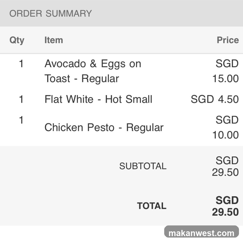Order Summary Receipt