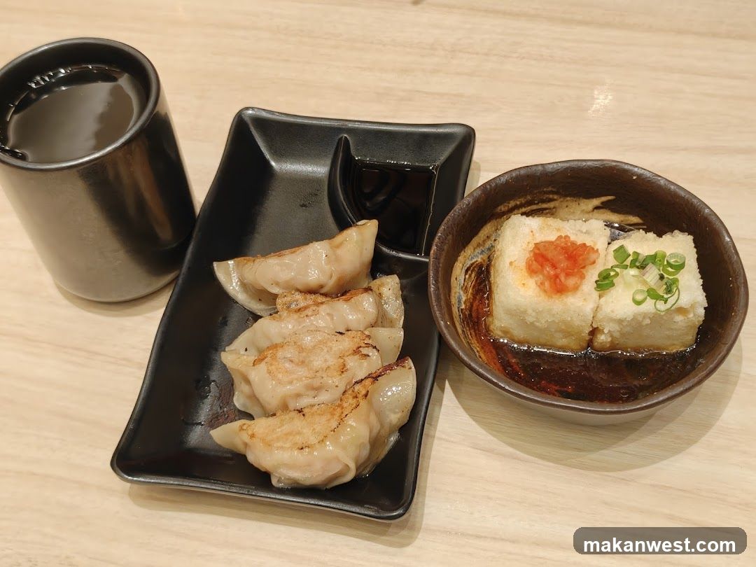 Dinner Set with Dumplings and Tofu