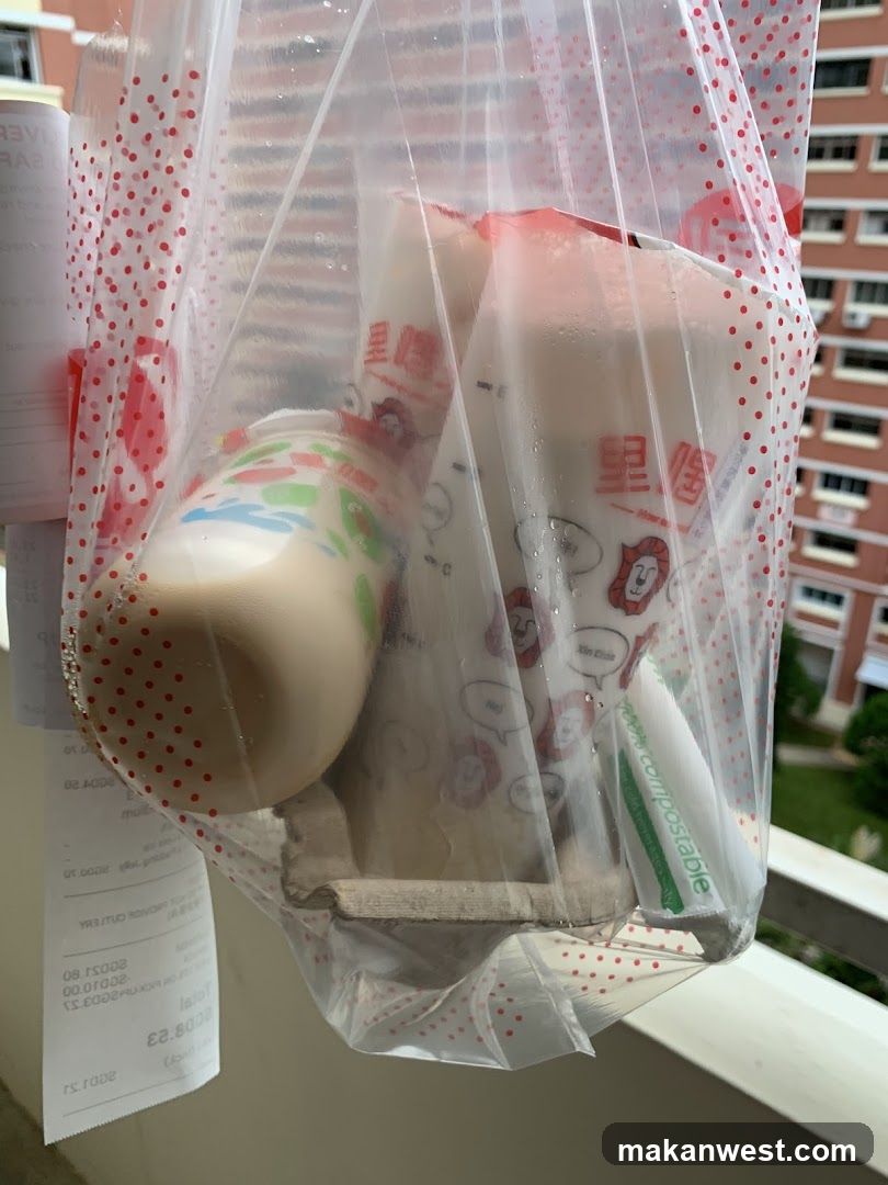 Takeout Bag with Milk and Drink