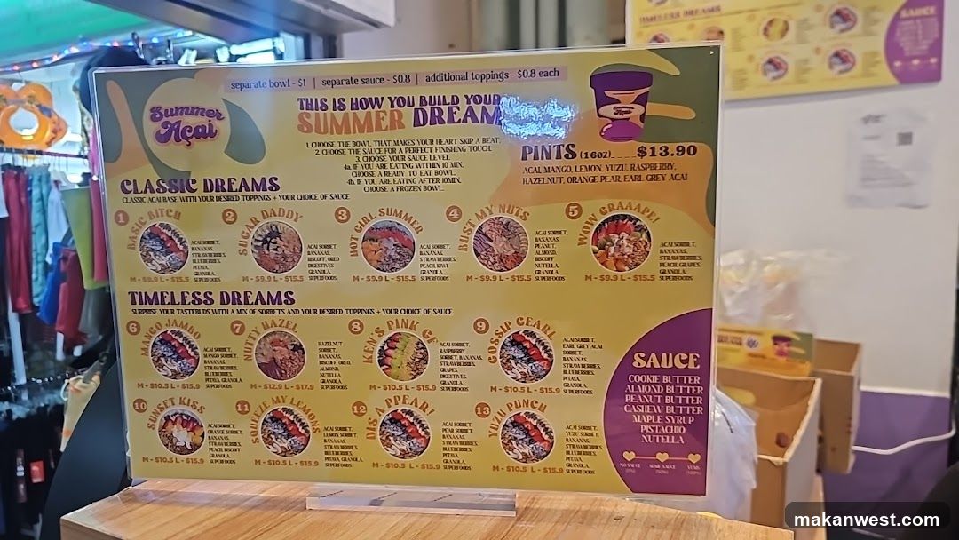 Summer Acai Menu Board