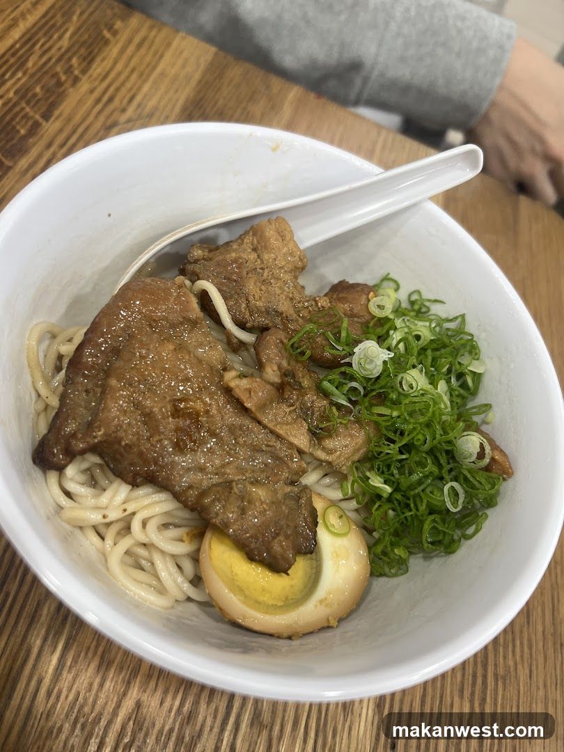 Bowl of Noodles with Meat and Egg