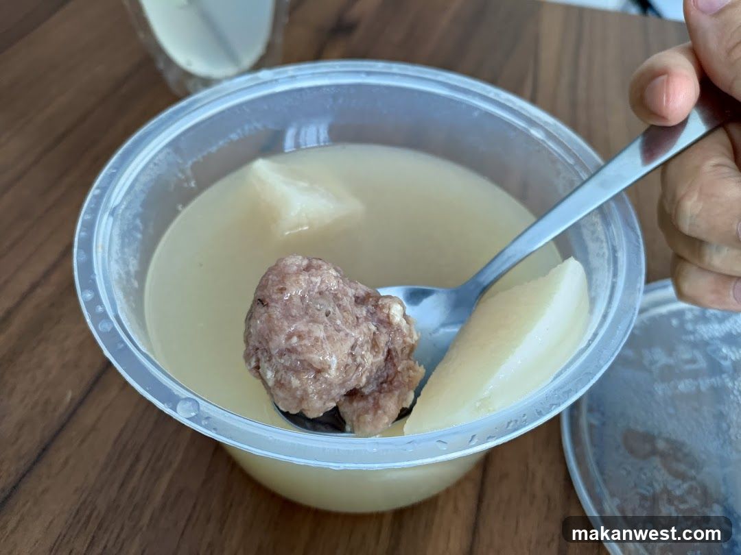 Dessert with Meatball and Pear