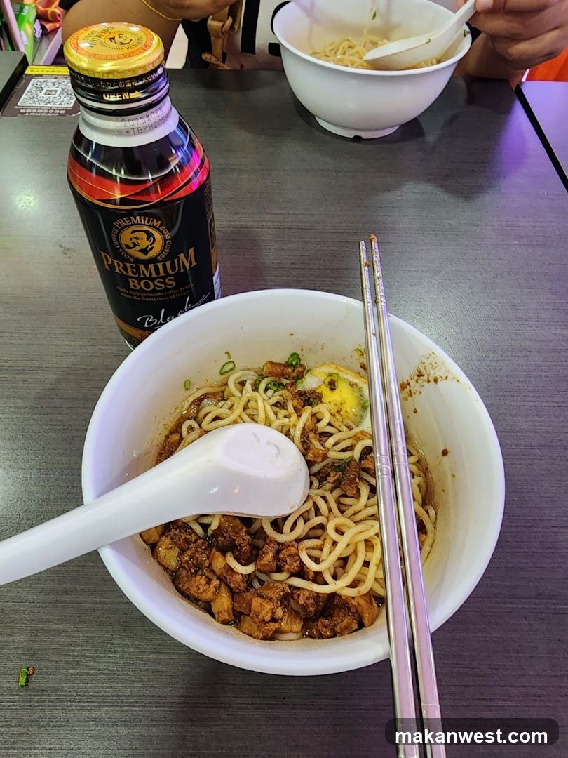 Noodle Bowl with Sauce Bottle