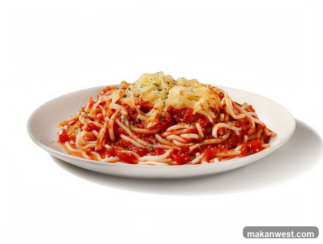 Spaghetti with Tomato Sauce and Cheese