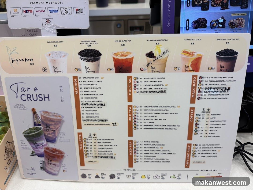 Taro Crush Menu Board