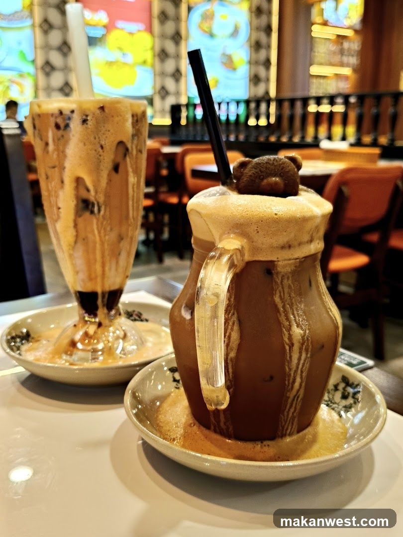 Beverages in a cafe interior