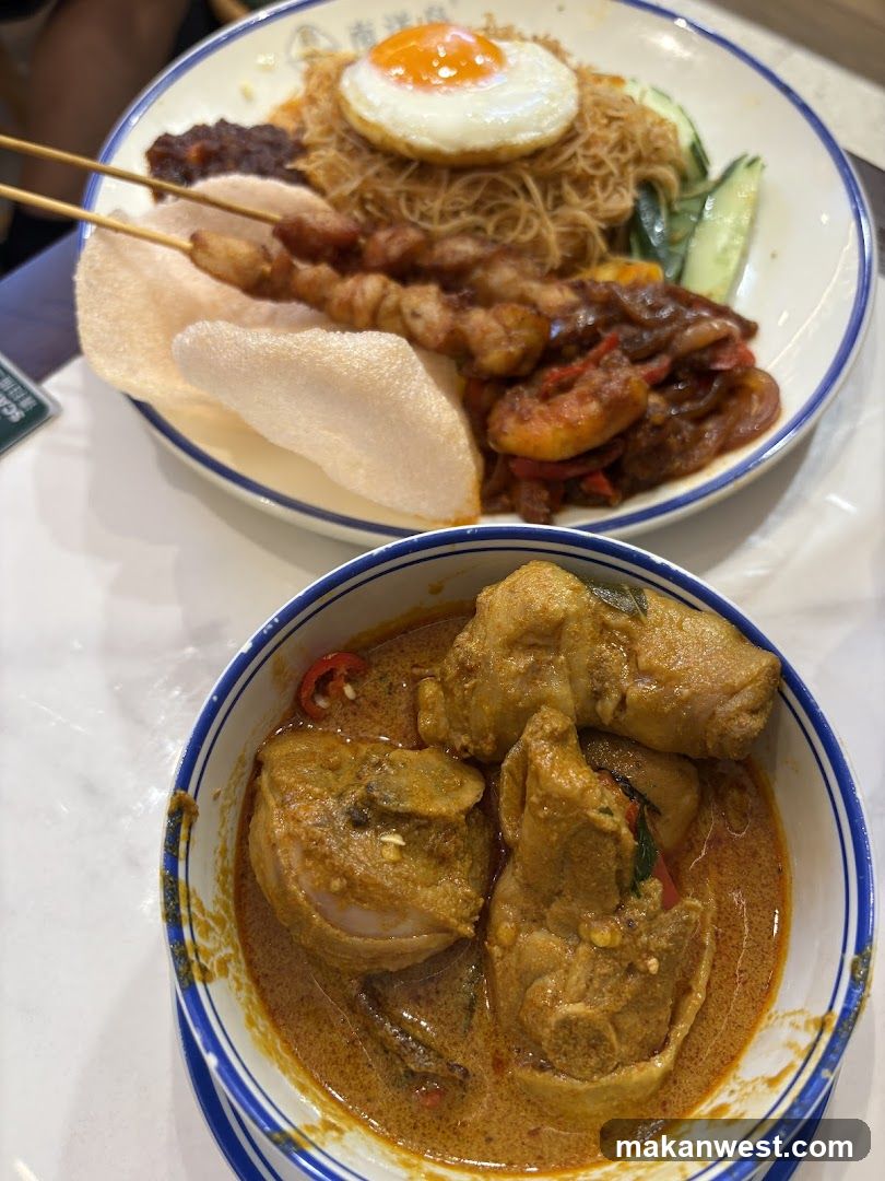 Food Dish with Curry and Noodles