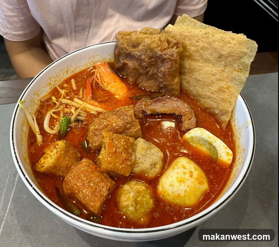 Spicy Noodle Bowl with Tofu and Shrimp