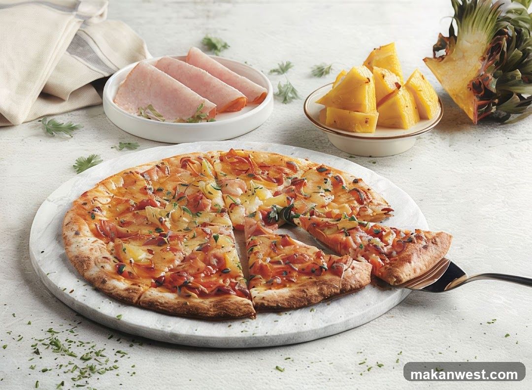 Hawaiian Pizza with Ham and Pineapple