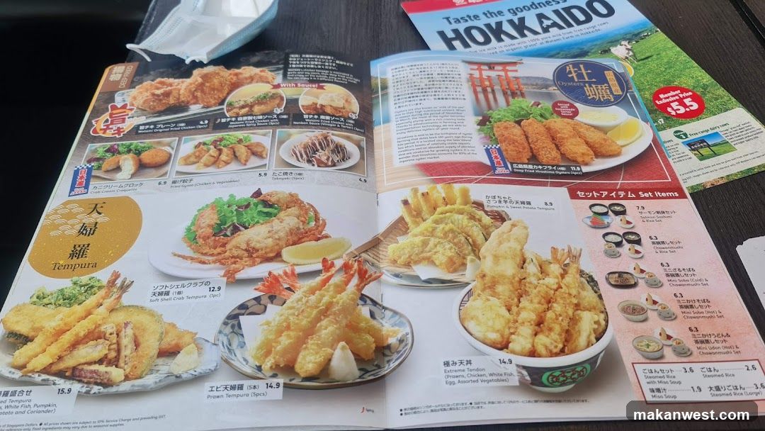 Tempura Menu Spread