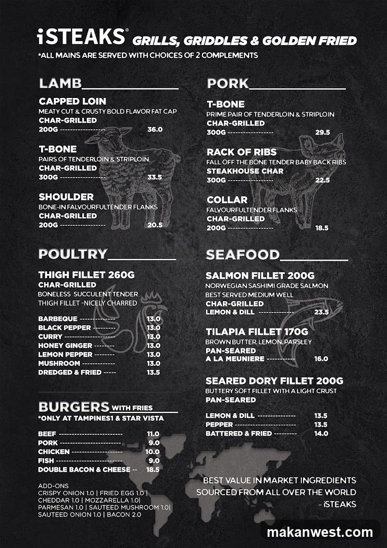 iSTEAKS Menu