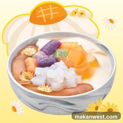 Purple dessert with green sauce