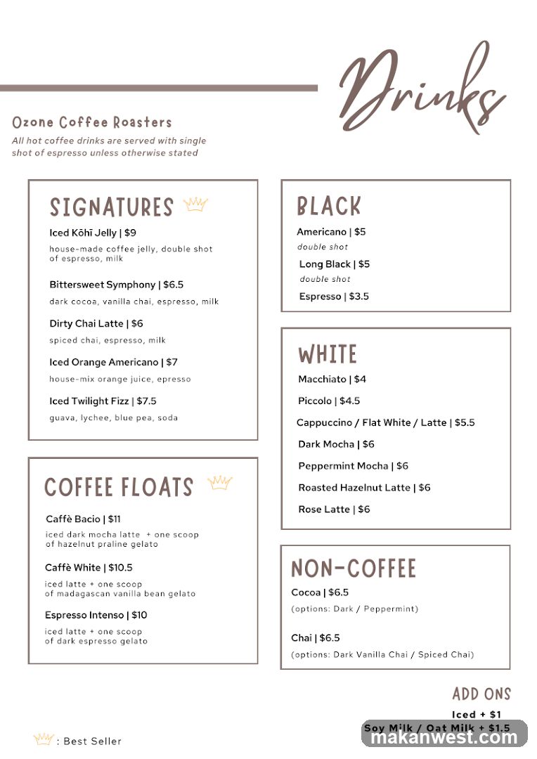 Ozone Coffee Roasters Drinks