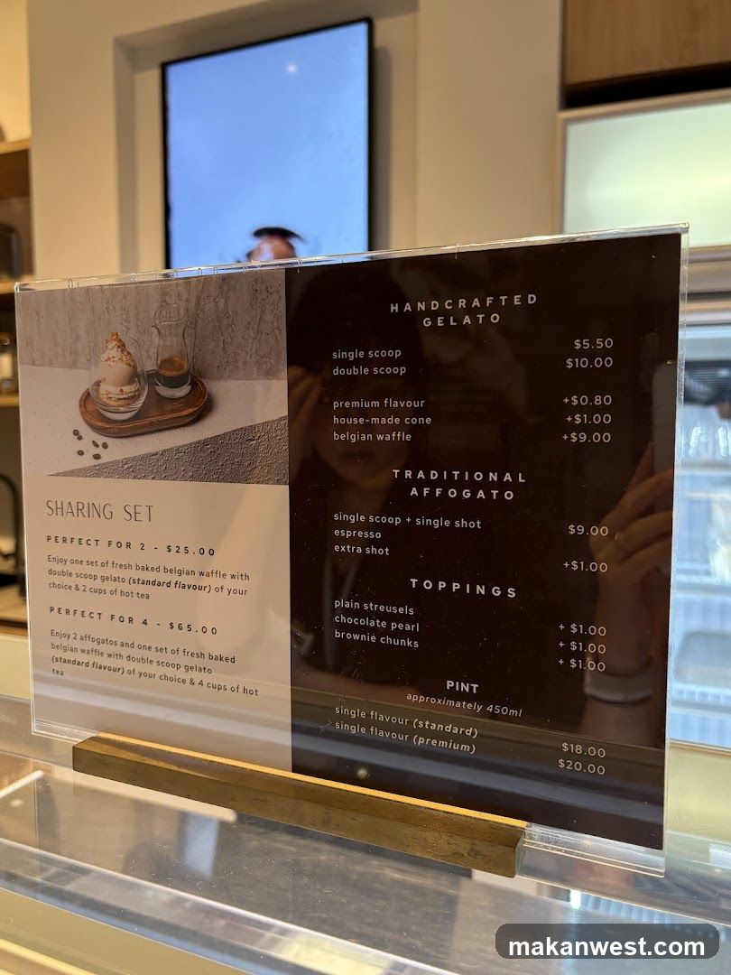 Handcrafted Gelato Menu
