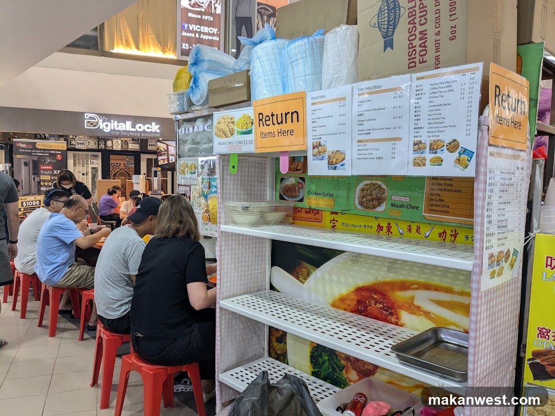 Food Stall Interior with Menu Display