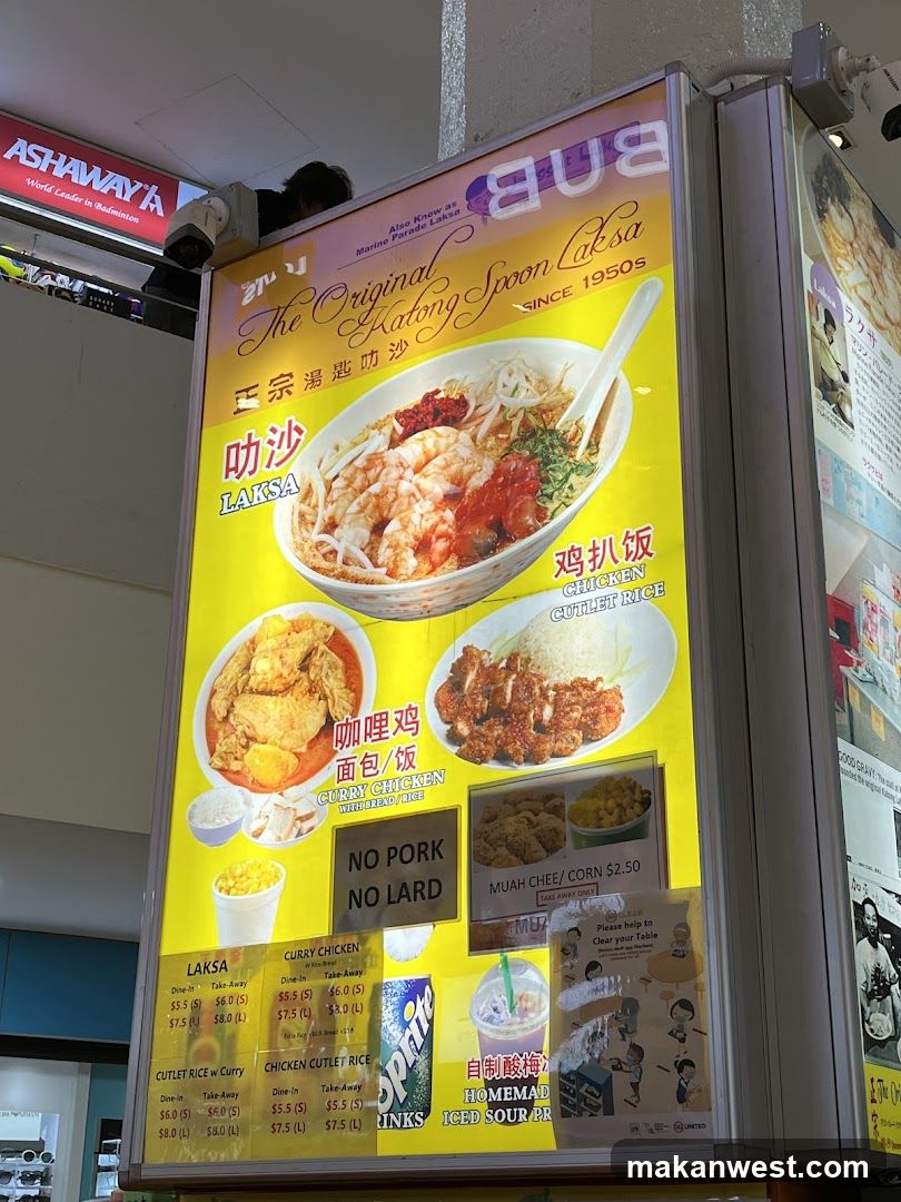 Bub - The Original Katong Spoon Laksa Menu Board