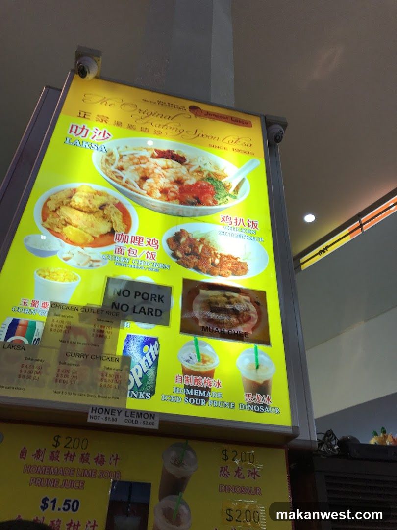 The Original Katong Spoon Laksa Menu
