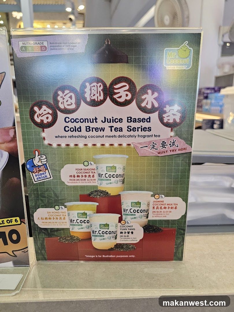 Mr. Coconut Cold Brew Tea Series Menu