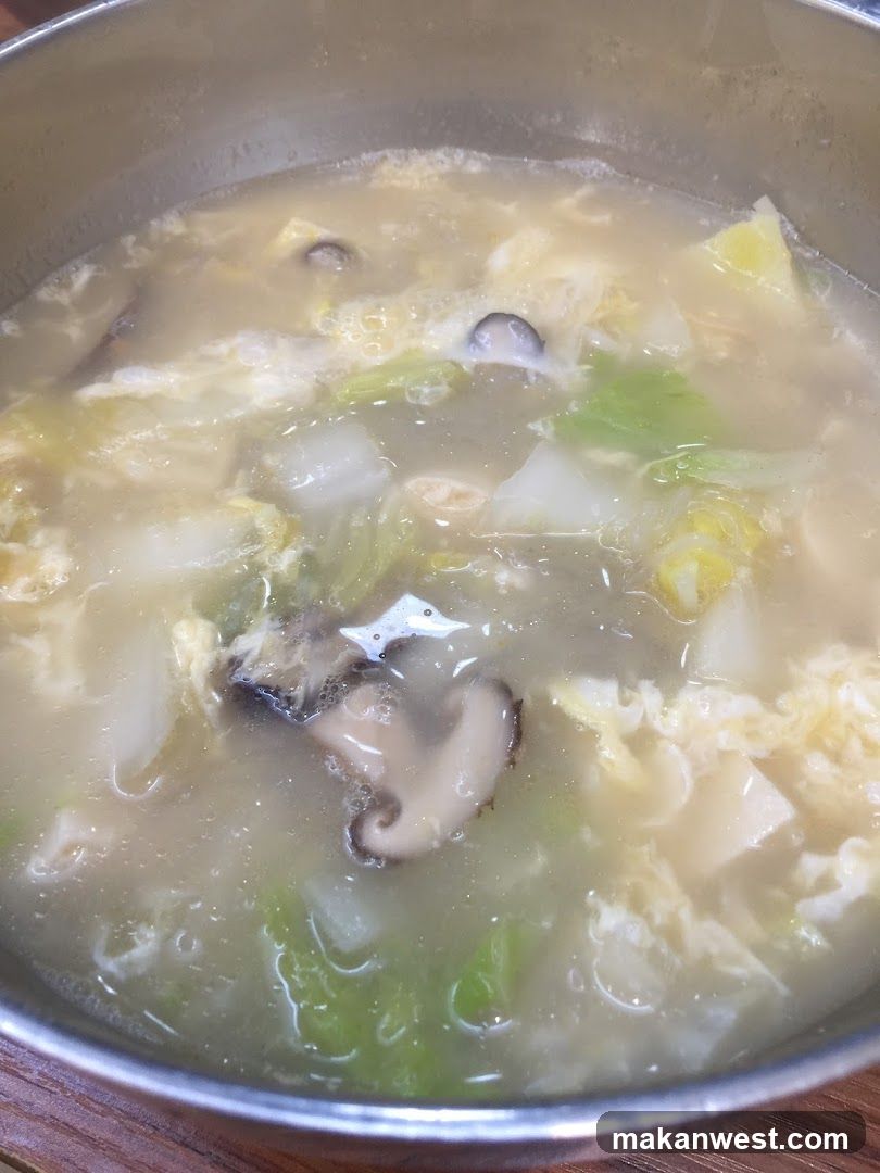 Soup with Mushrooms and Egg