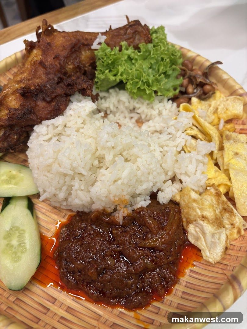 Nasi Lemak with Fried Chicken