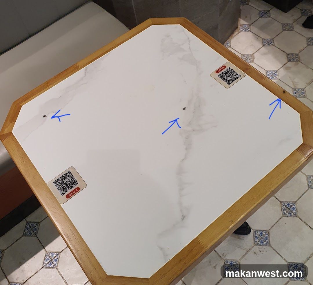 Table with QR Codes