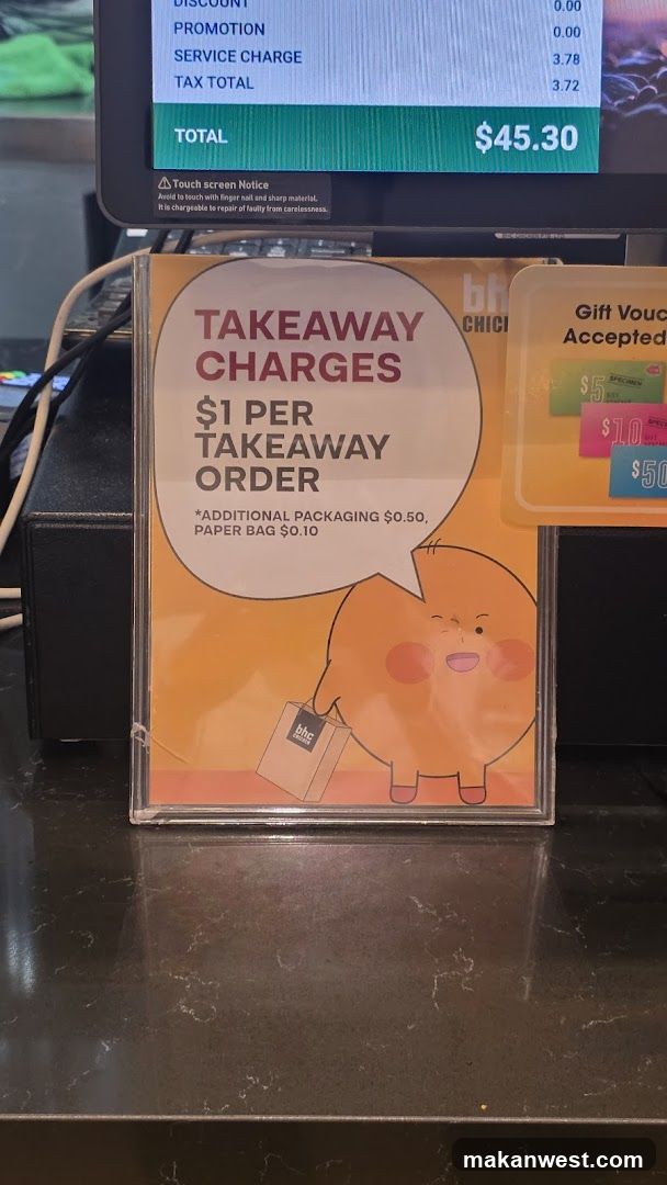 Takeaway Charges Sign