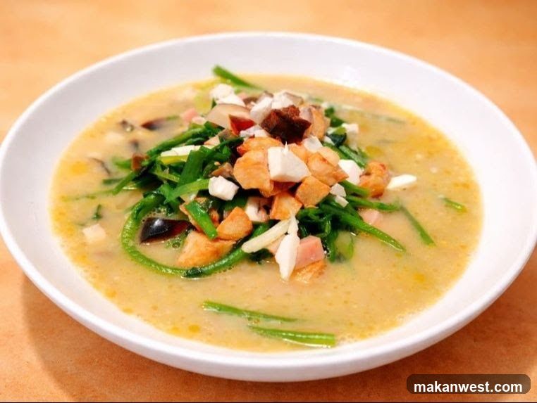 Soup with Greens and Toppings