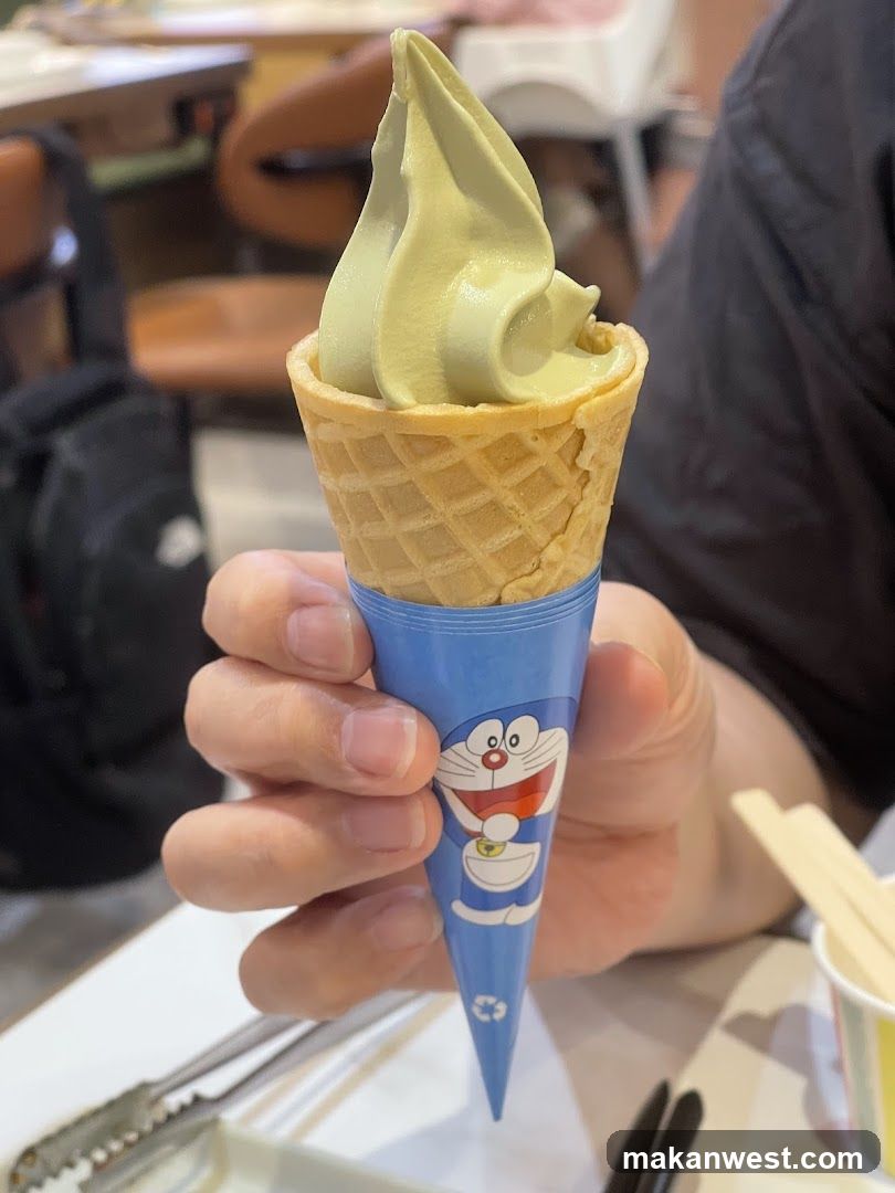 Matcha Soft Serve Ice Cream Cone