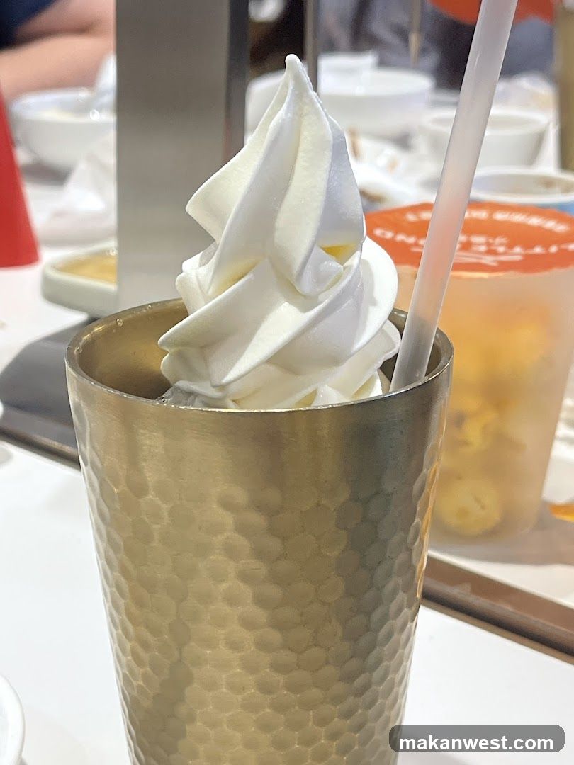 Soft Serve Ice Cream in a Hammered Metal Cup