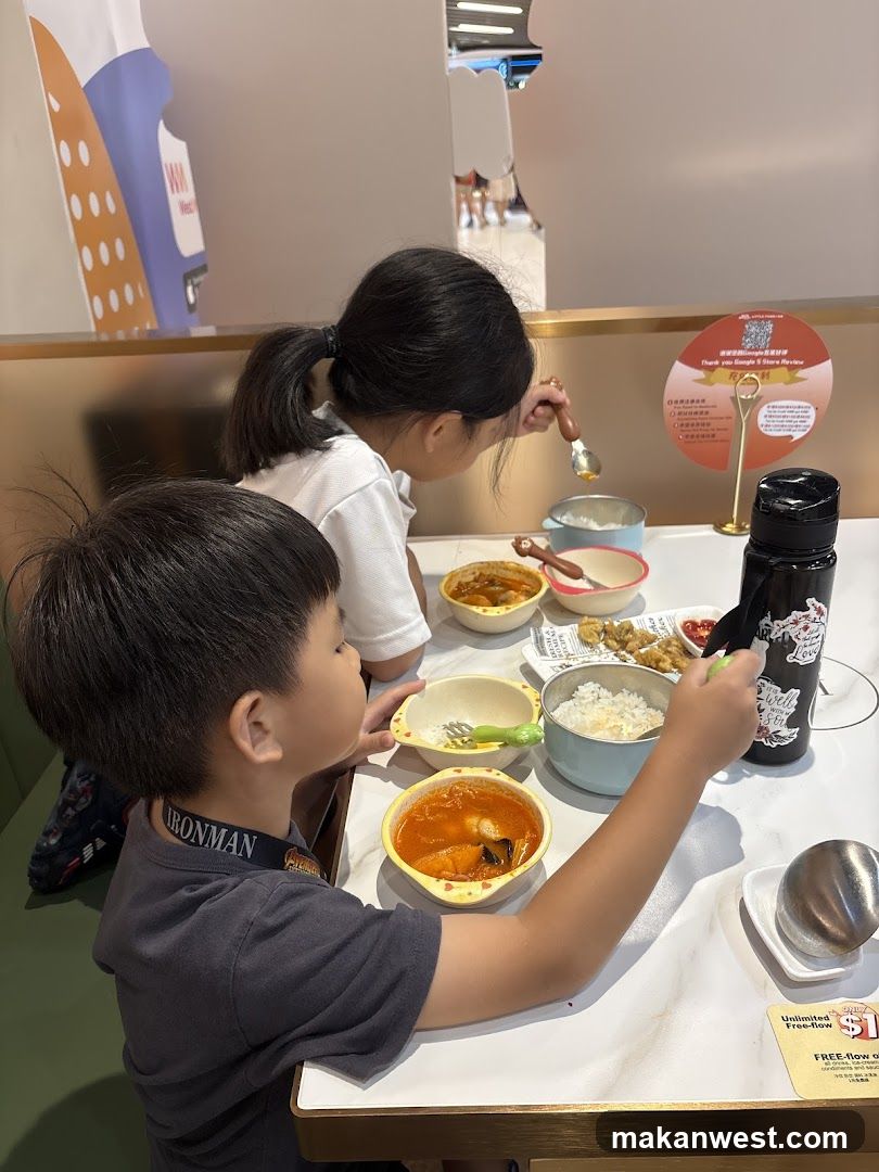 Children eating at a restaurant