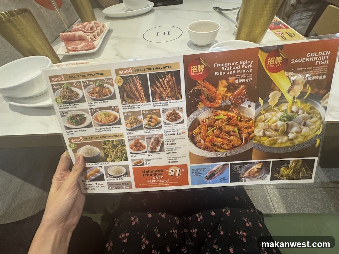 Menu with Appetizers, Small Bites, and Accompaniments