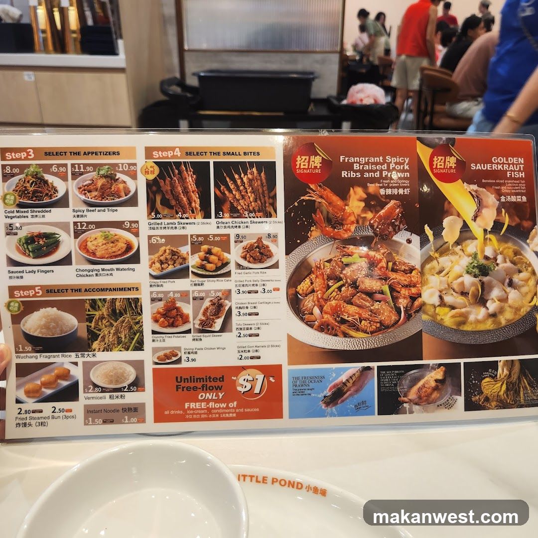 Menu with Appetizers, Small Bites, and Accompaniments