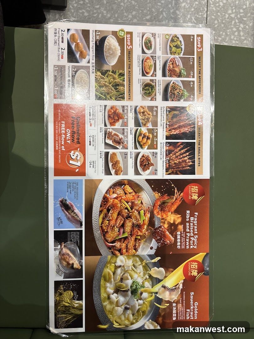 Menu with Appetizers, Small Bites, Accompaniments, and Signature Dishes