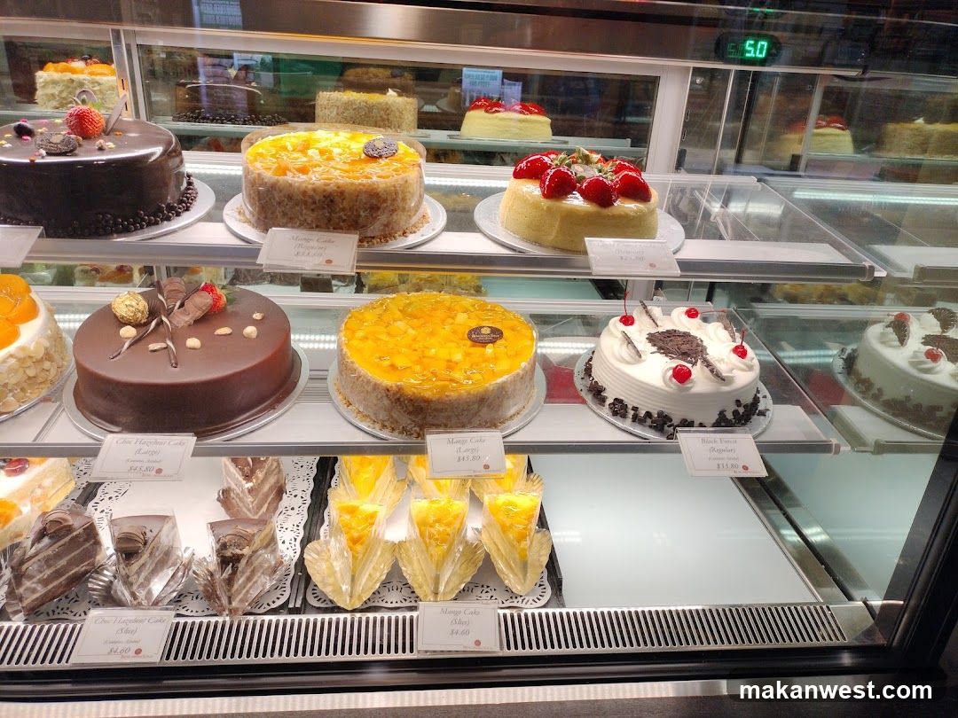 Cakes in a Display Case