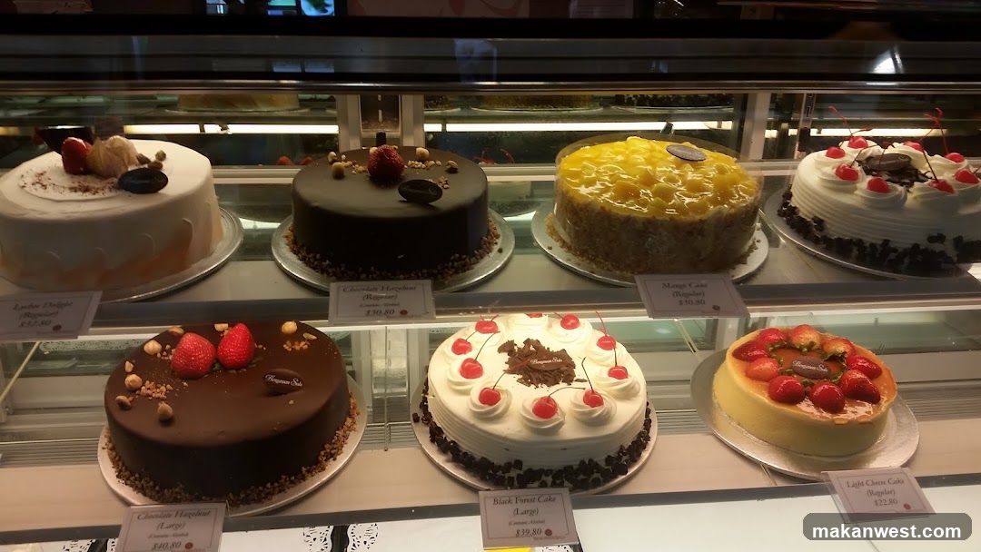 Cakes in a Display Case