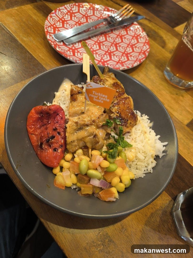 Chicken Skewers with Rice and Vegetables