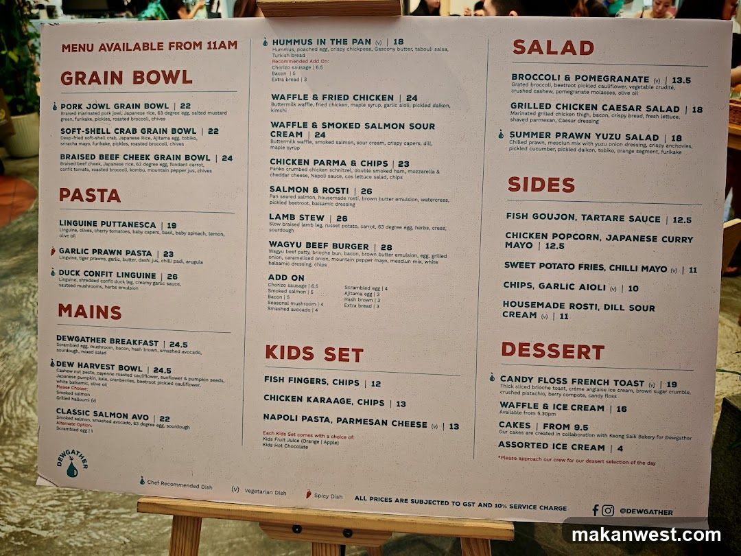 Dewgather Menu