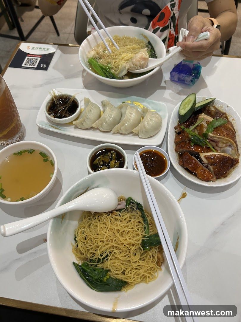 Table with various Asian dishes
