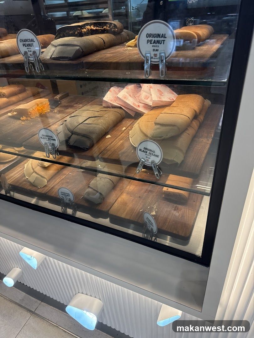 Pastries in a display case