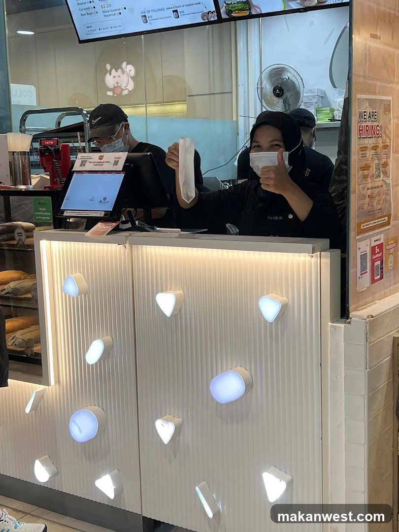 Staff at a counter