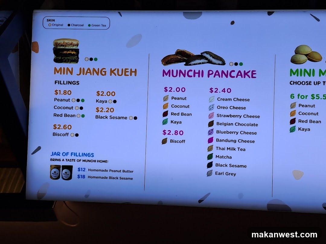 Min Jiang Kueh & Munchi Pancake Menu