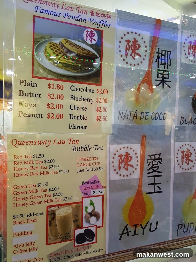 Queensway Lau Tan Famous Pandan Waffles & Bubble Tea